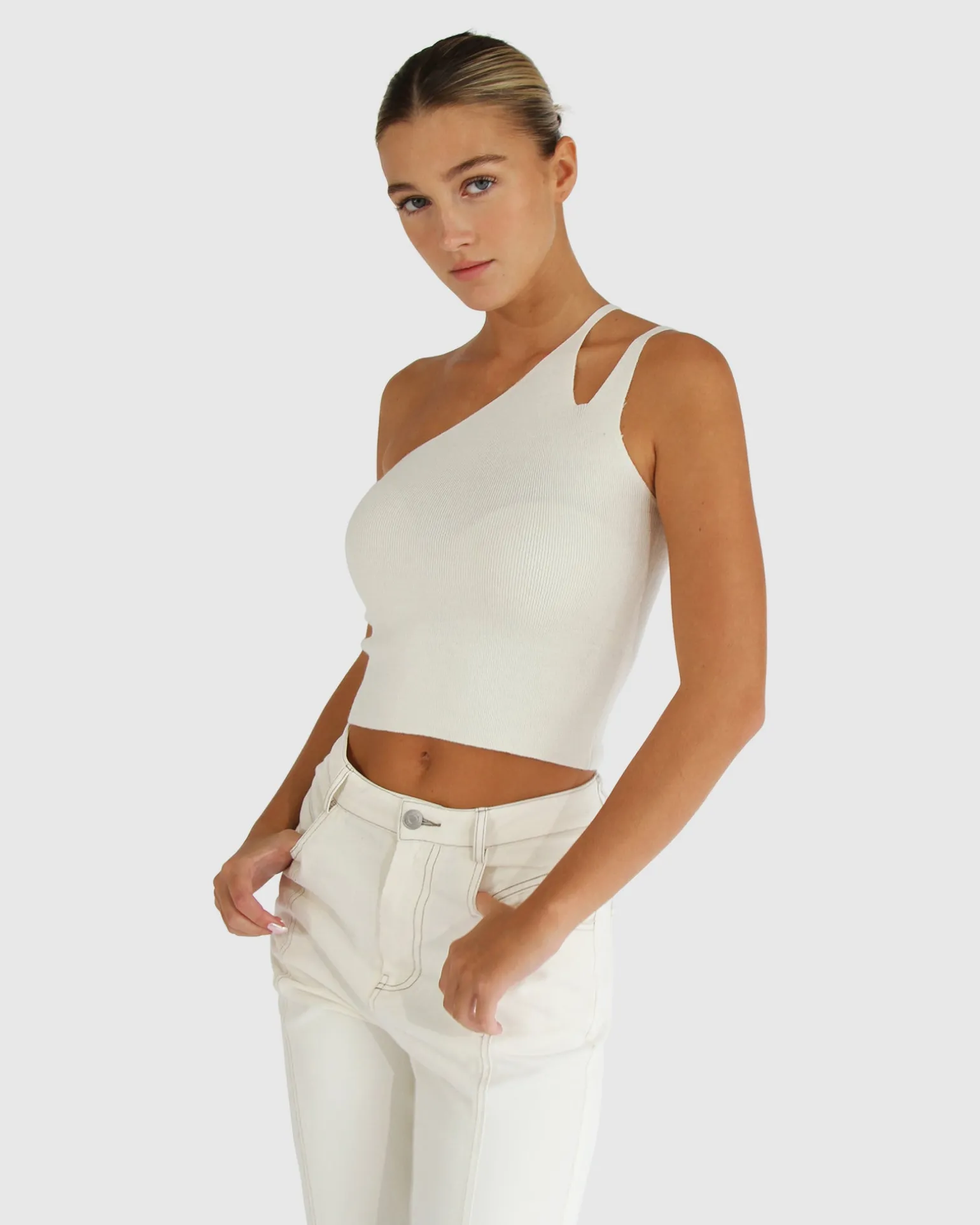 Belle & Bloom Tops>Symphony Double Strap Knit Crop -