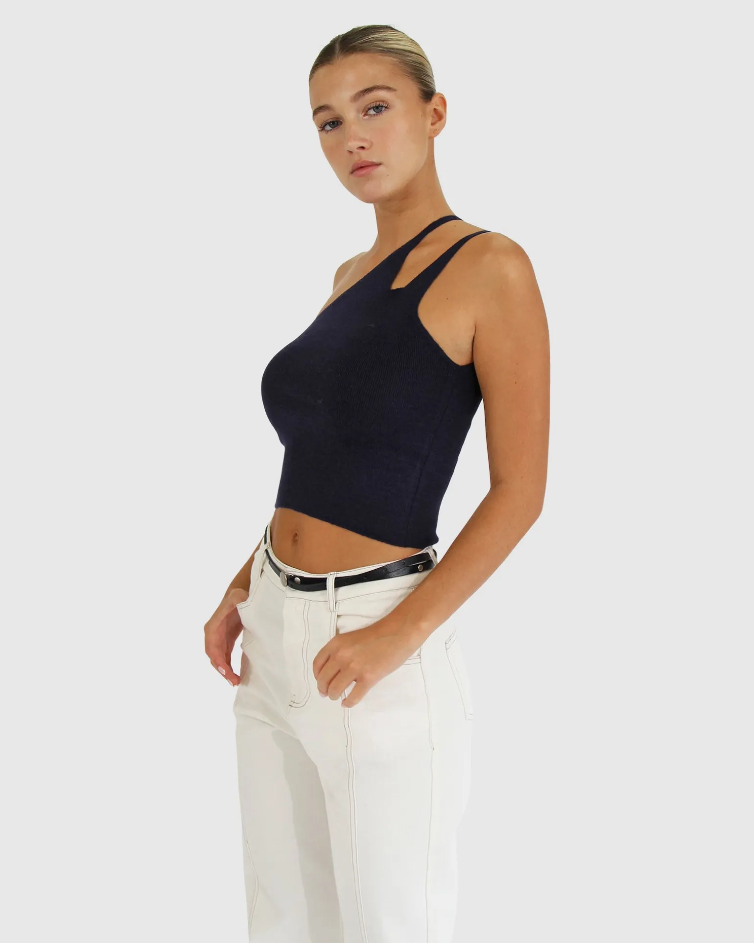 Belle & Bloom Tops>Symphony Double Strap Knit Crop -
