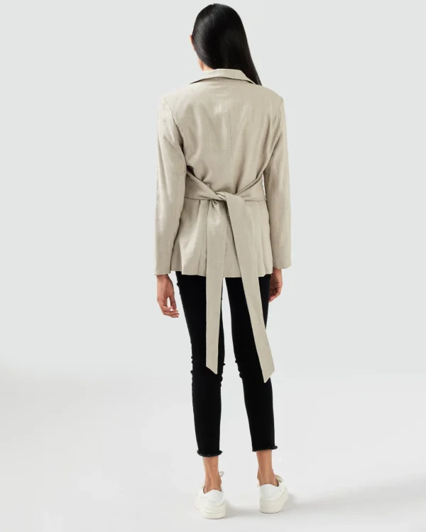 Belle & Bloom Blazers | Suits & Blazers>Synergy Wrap Blazer - Warm Grey