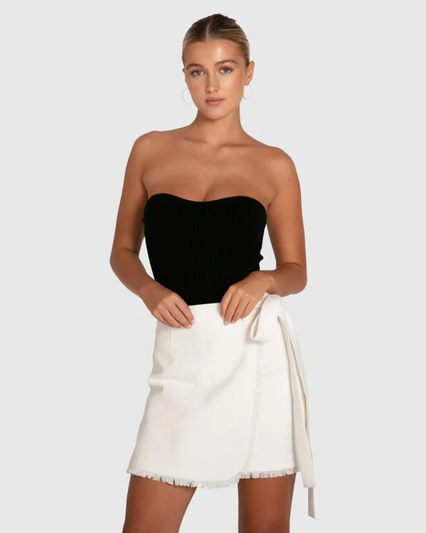 Belle & Bloom Skirts>There She Goes Frayed Edge Skirt -