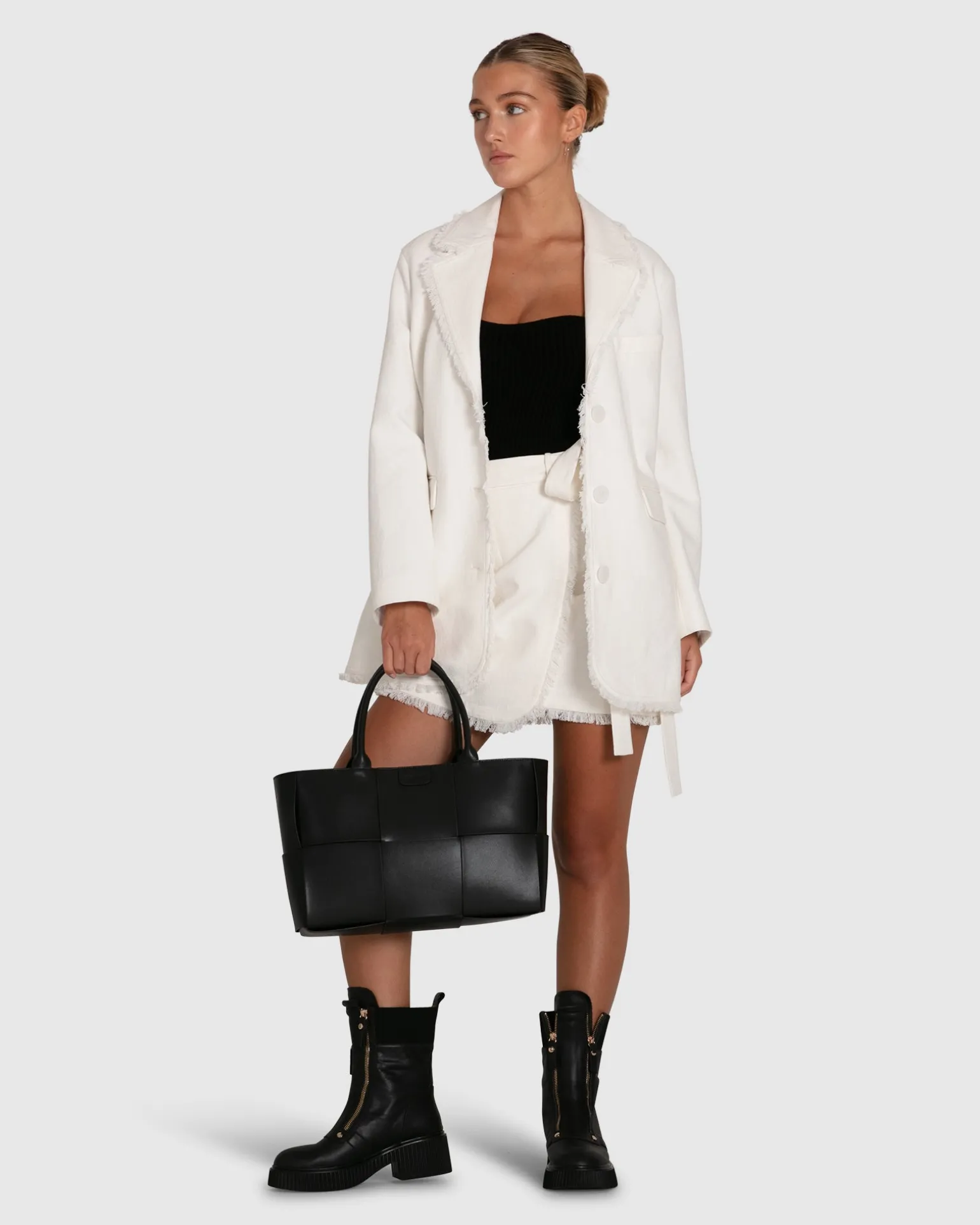 Belle & Bloom Skirts>There She Goes Frayed Edge Skirt -