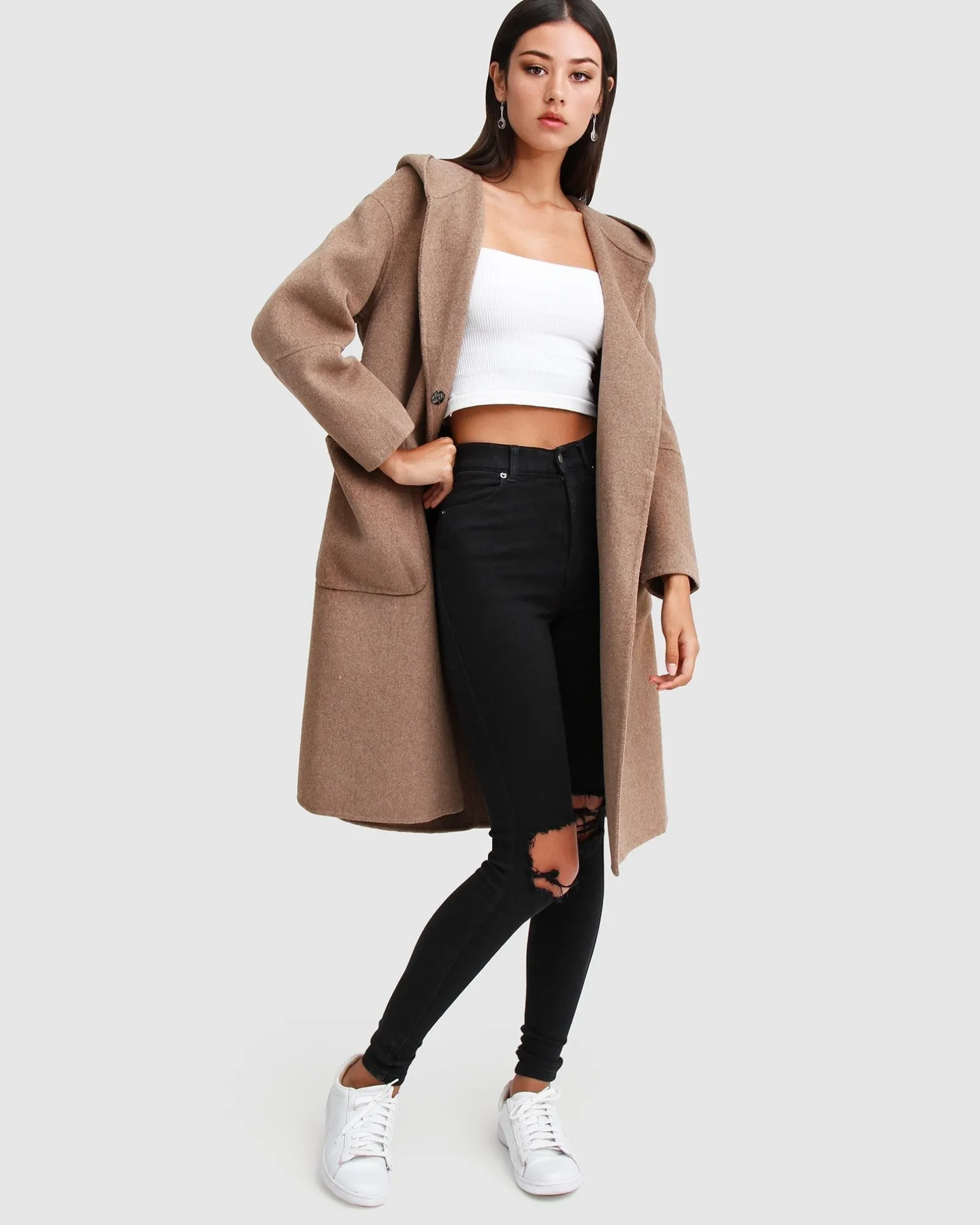 Belle & Bloom Wool Coats | Wool Coats>Walk This Way Wool Blend Oversized C -