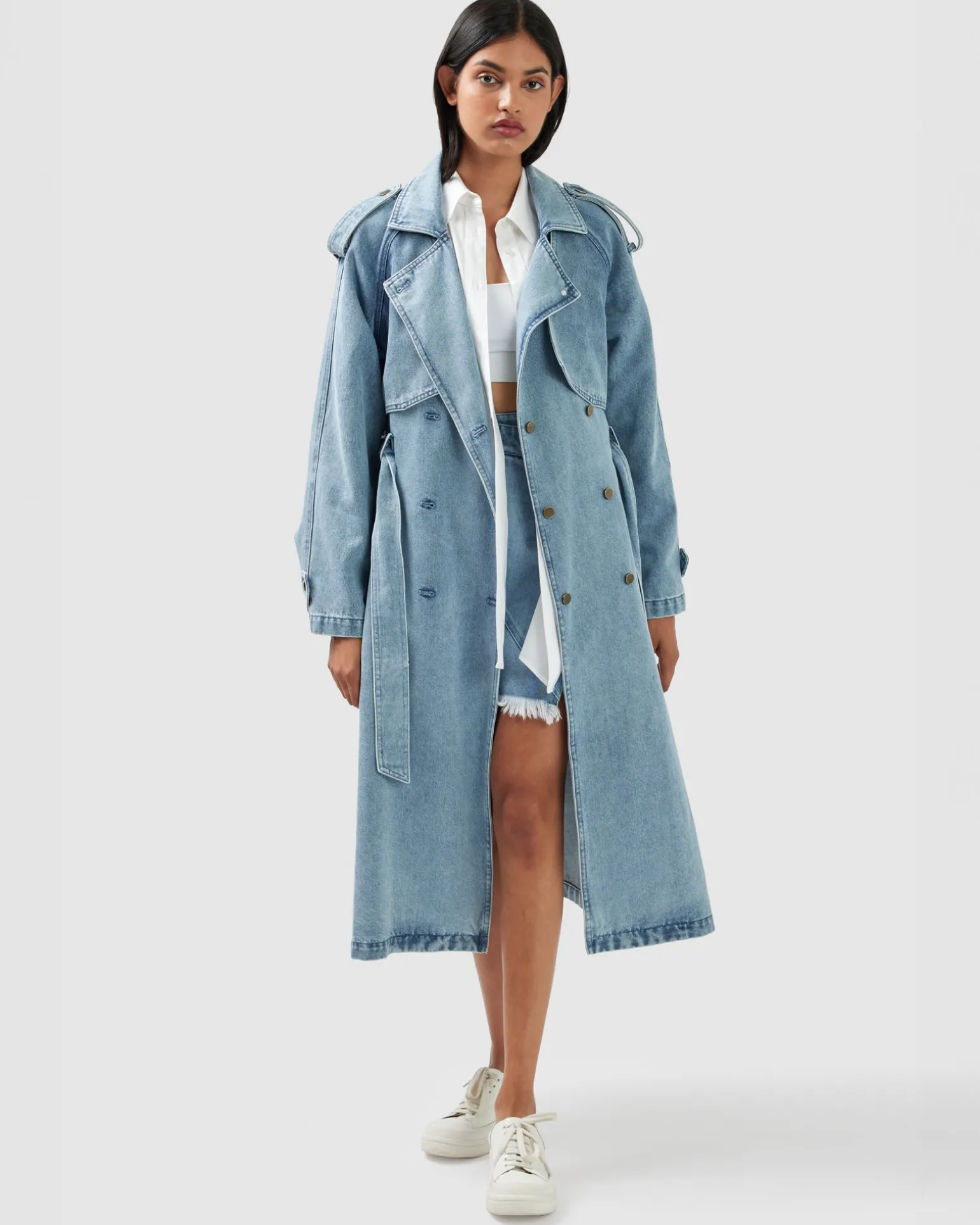 Belle & Bloom Trench Coats | Trench Coats>Wild Skies Denim Trench -