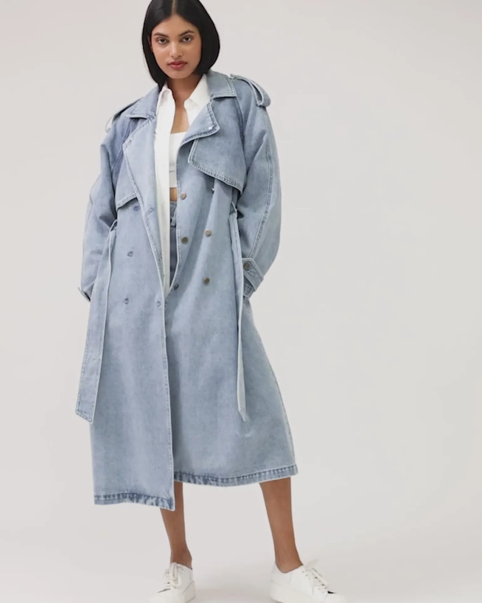 Belle & Bloom Trench Coats | Trench Coats>Wild Skies Denim Trench -