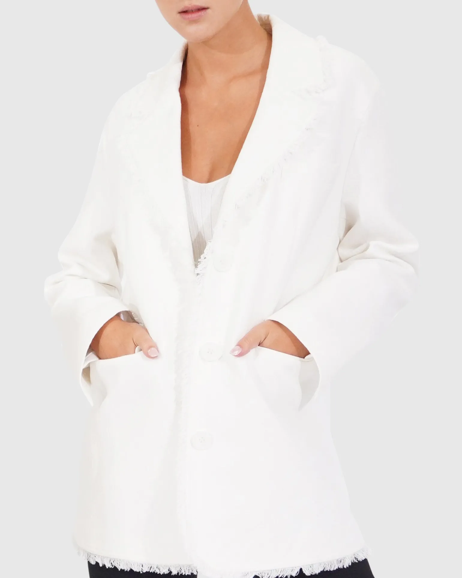 Belle & Bloom Blazers | Suits & Blazers>Young Blood Frayed Edge Blazer -